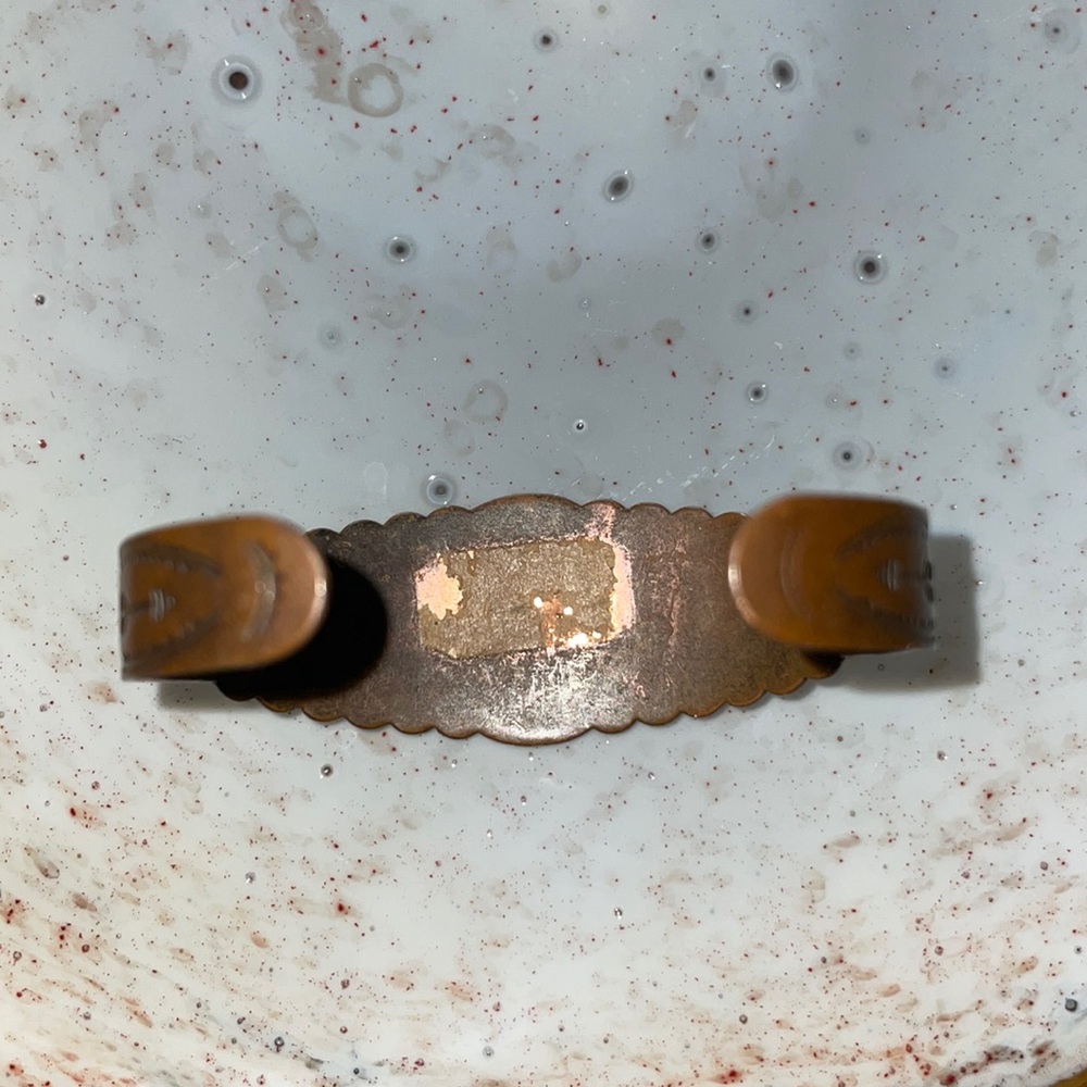 Vintage Copper Bracelet Arrowhead Engraved Adjustable Width - Picture 2 of 10